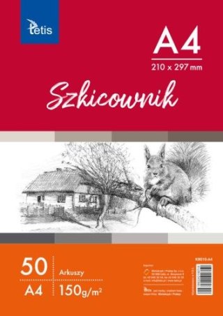 Szkicownik TETIS A4 50k. 150g/m2