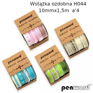 Wstążka ozdobna PENWORD H044 10mm x 1, 5m 4szt.