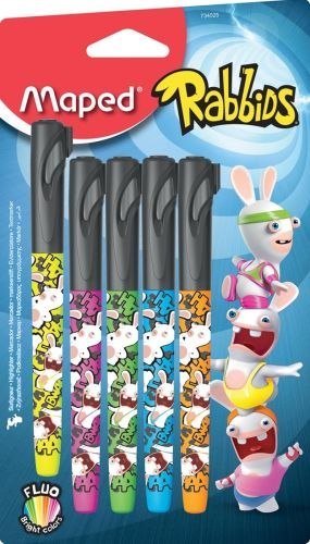 Zakreślacz MAPED 5 kolorów Rabbids