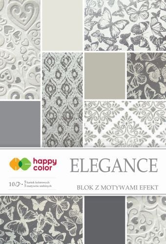 Blok z motywami effect HAPPY COLOR Elegance A4 10ark. 5 motywów 170-220g