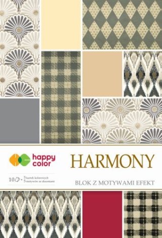 Blok z motywami effect HAPPY COLOR Harmony A4 10ark. 5 motywów 170-220g