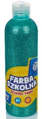 Farba szkolna Astra 250 ml - brokatowa zielona