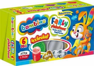 Farby plakatowe BAMBINO 6 kolorów, 20 ml BROKAT