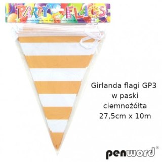 GIRLANDA FLAGI GP3 W PASKI CIEMNOŻÓŁTA 27, 5cmx10m