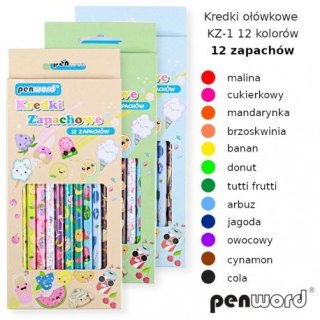 KREDKI OŁÓWKOWE ZAPACHOWE KZ-1 12 KOLORÓW, 12 ZAPACHÓW