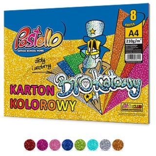 Karton brokatowy A5 8k. PASTELLO 210g