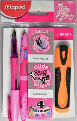 Komplet GIRLY pióro + długopis +zakreślacz GRATIS