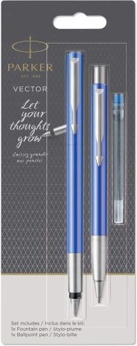 Komplet Parker Vector Duo pióro + długopis niebieski