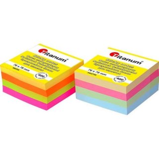 Notes samoprzylepny TITANUM mix fluo 400k 76x76 mm