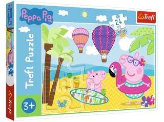 Puzzle 24 Maxi TREFL Świnka Peppa na wakacjach