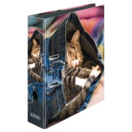 Segregator A4 8cm HERLITZ maX.file - Jeans cat