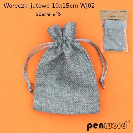 WORECZKI JUTOWE 10x15cm WJ-02 SZARE a6