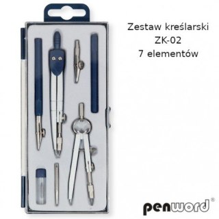 Zestaw kreślarski PENWORD ZK-02 7 elementów