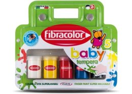 Farbki tempery do malowania palcami FIBRACOLOR Baby 5 kol. 2+