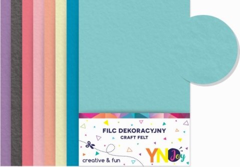 Filc dekoracyjny YNJ mix Pastel 8szt.