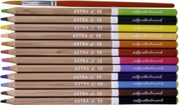 Kredki akwarelowe ASTRA Prestige z drewna cedrowego 12 kolorów
