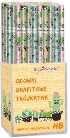 Ołówki trójkątne ST.MAJEWSKi HB, 72 szt. Cacti