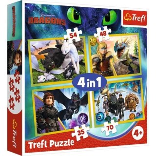 Puzzle "4w1" TREFL Jak wytresować smoka