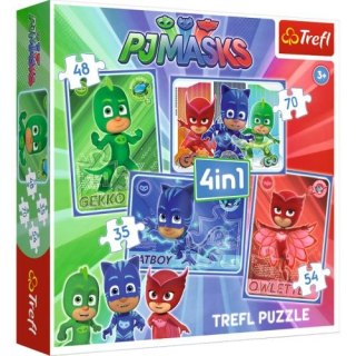 Puzzle "4w1" TREFL Pidżamersi - Kotboy i drużyna