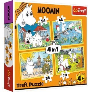 Puzzle "4w1" Trefl Muminki - Wesoły dzień Muminków