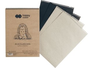 Szkicownik na spirali HAPPY COLOR Black&Brown A4 50k. 80g 2 kolory