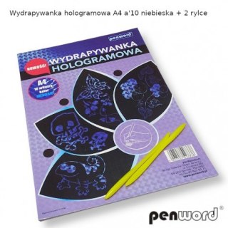 WYDRAPYWANKA HOLOGRAMOWA A4 a10 NIEBIESKA + 2 rylce