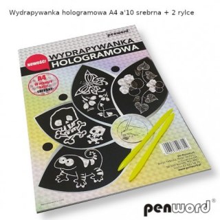 WYDRAPYWANKA HOLOGRAMOWA A4 a10 SREBRNA + 2 rylce