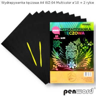 Wydrapywanka PENWORD hologramowa A4 WZ-04 multicolor 10ark. + 2 rylce