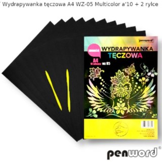 Wydrapywanka PENWORD hologramowa A4 WZ-05 multicolor 10ark. + 2 rylce