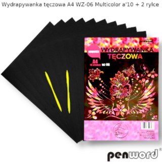 Wydrapywanka PENWORD hologramowa A4 WZ-06 multicolor 10ark. + 2 rylce