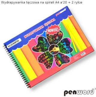 Wydrapywanka PENWORD tęczowa na spirali A4 20ark.