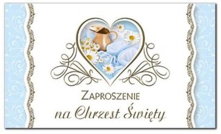 Zaproszenie składane Chrzest nr 44671 niebieskie a10