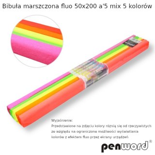 BIBUŁA MARSZCZONA FLUO 50x200 a5 MIX 5 KOLORÓW