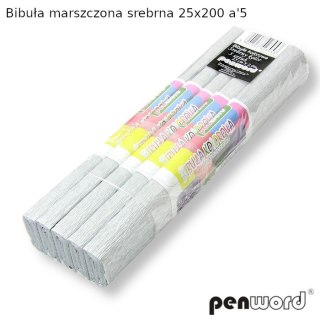 BIBUŁA MARSZCZONA SREBRNA 25x200 a5