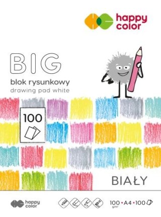 Blok rysunkowy A4 100k. HAPPY COLOR biały BIG 100g