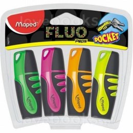 Zakreślacz MAPED Fluo Peps Pocket mix 4 kolorów etui