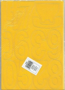 Cyfry samoprzylepne ART-DRUK 80mm żółte Helvetica 10 arkuszy