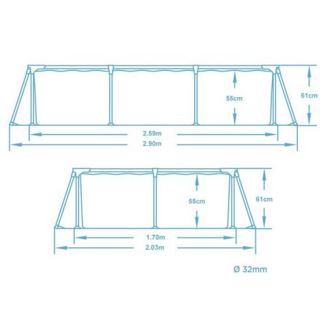 Basen ogrodowy stelażowy 259 x 170 x 61 cm 15w1 Bestway 56403