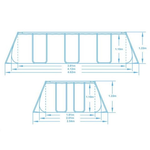 Basen ogrodowy stelażowy 412 x 201 x 122 cm 11w1 Bestway 56456