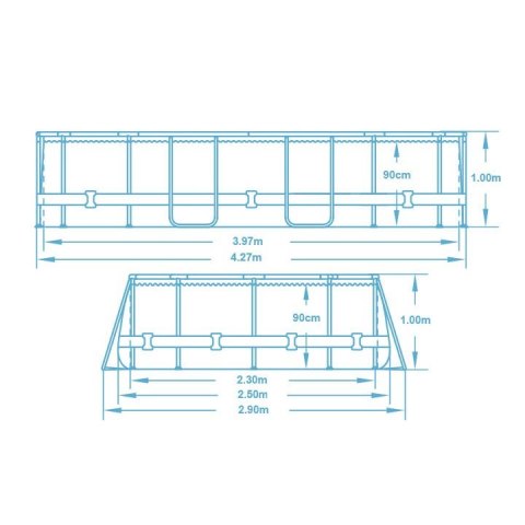 Basen ogrodowy stelażowy 427 x 250 x 100 cm 18w1 Bestway 56714