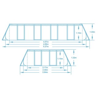 Basen ogrodowy stelażowy 488 x 244 x 122 cm 12w1 Bestway 56670