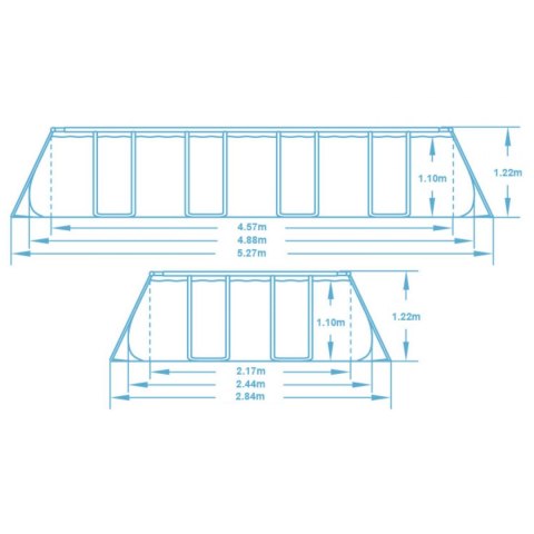 Basen ogrodowy stelażowy 488 x 244 x 122 cm 12w1 Bestway 56996