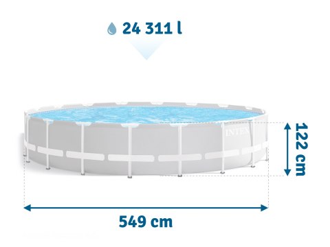 Basen ogrodowy stelażowy 549 x 122 cm zestaw 18w1 INTEX 26732