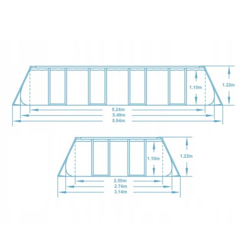 Basen ogrodowy stelażowy 549 x 274 x 122 cm 12w1 Bestway 56716