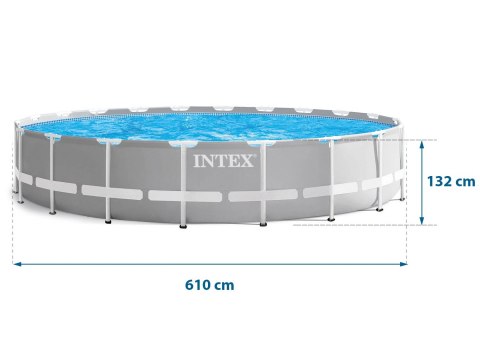 Basen ogrodowy stelażowy 610 x 132 cm zestaw 12w1 INTEX 26756