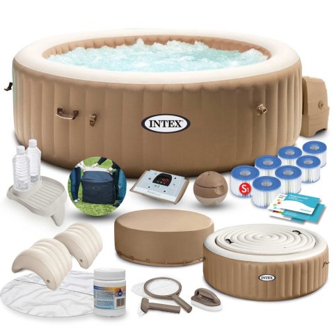 Dmuchane SPA Jacuzzi z hydromasażem 196 x 71 cm 4 os. + akcesoria premium INTEX 28476