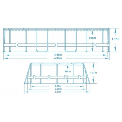 Basen ogrodowy stelażowy 488 x 305 x 107 cm 12w1 Bestway 56946