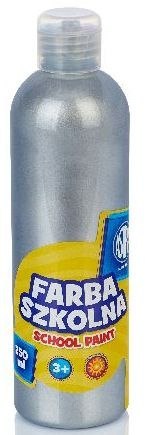 Farba szkolna Astra 250 ml - metaliczna srebrna