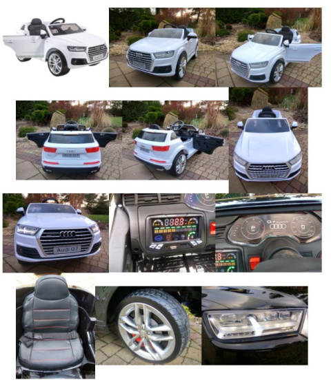 AUTO BATTERY AUDI Q7 2x45W LICENSE + SOFT WHEELS EVA + SMART REMOTE CONTROL 2.4 Ghz + leather CHAIR LEAN