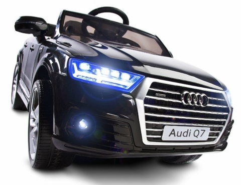 AUTO NA AKUMULATOR AUDI Q7 2.4G NA LICENCJI 2x45W + MIĘKKIE KOŁA EVA + INTELIGENTNY PILOT 2.4 Ghz + SKÓRA FOTEL LEAN